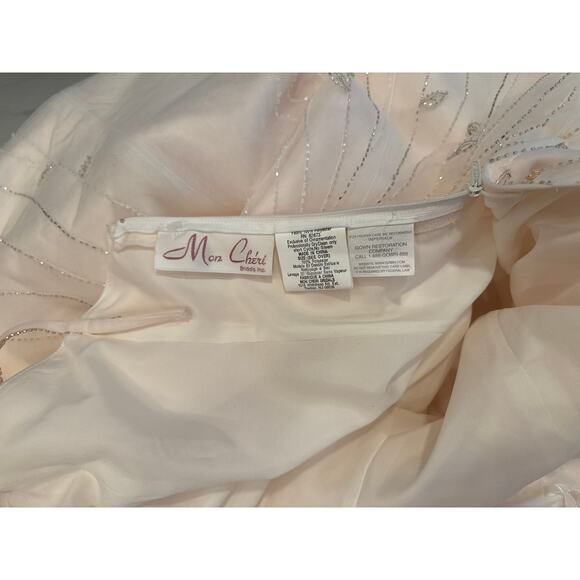 NWT Mon Cheri Blush Wedding Dress Beaded Embellished Bodice/skirt Sz 8 - Picture 11 of 16